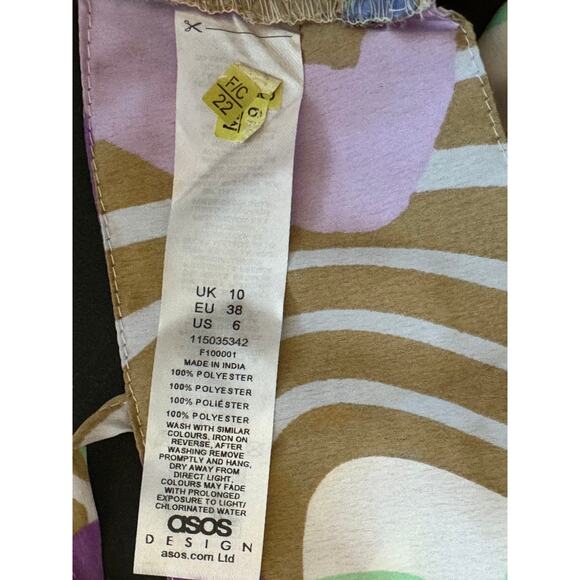 New ~ ASOS ~ Tie Front Floral Swirl Print Beach Crop Top Size 6 - Picture 8 of 9